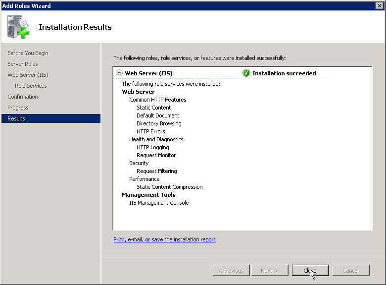 Installation Results