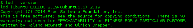 Example of output from `ldd --version`
