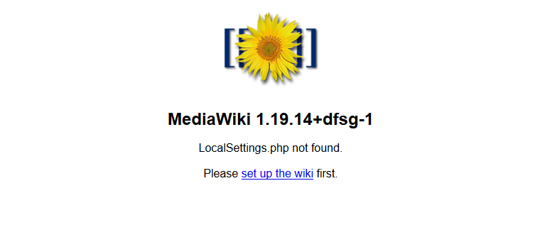 MediaWiki initial setup page