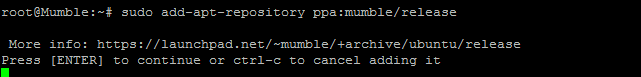 An example of adding the repository in Ubuntu