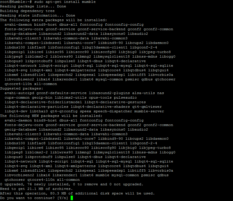 An example of the install process