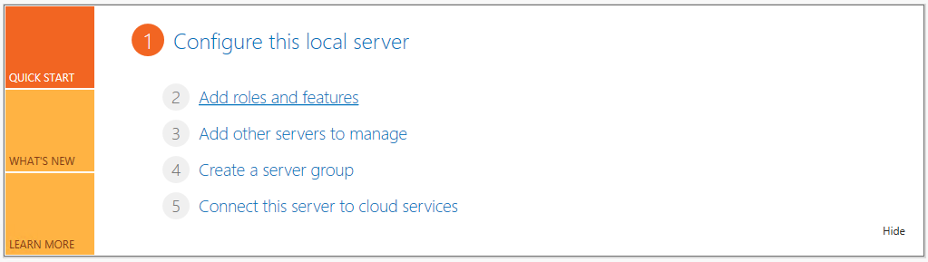 In server manager select Add roles and features