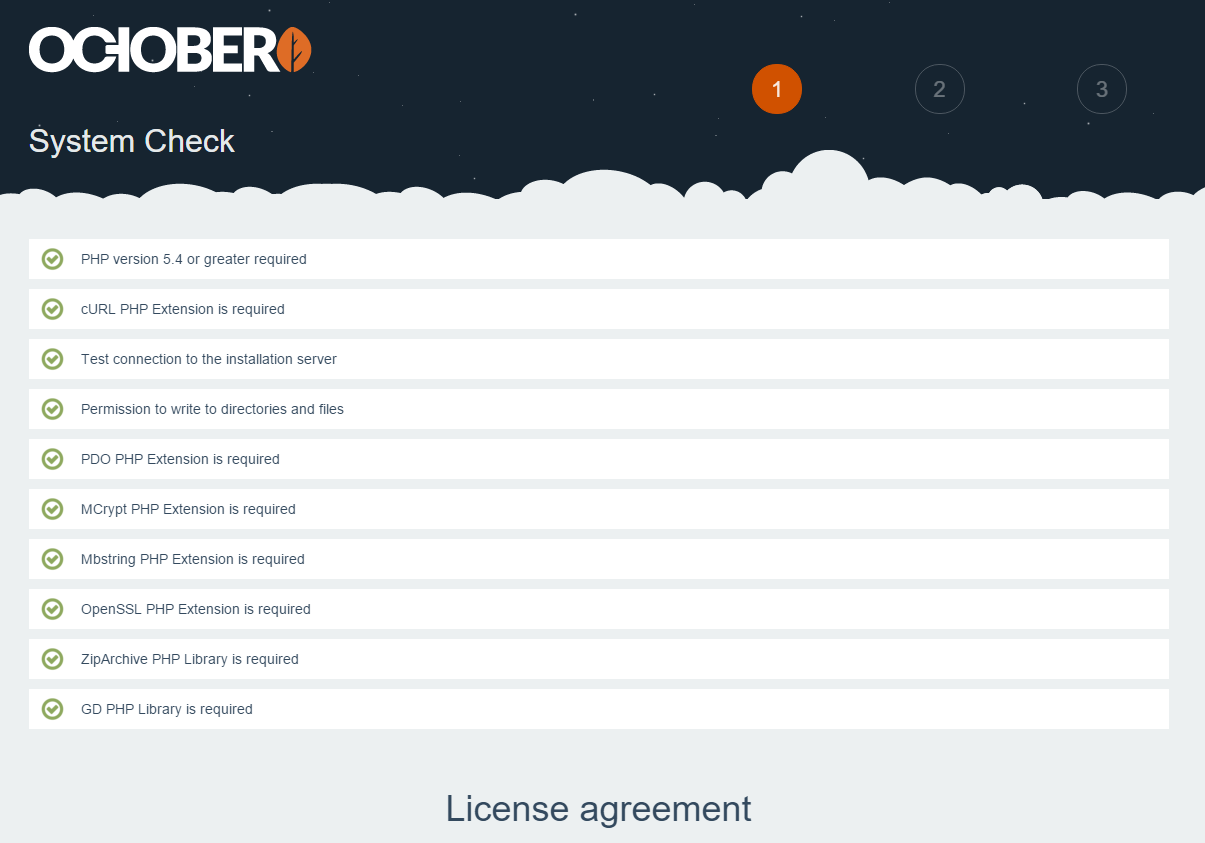 An example of the October CMS system check