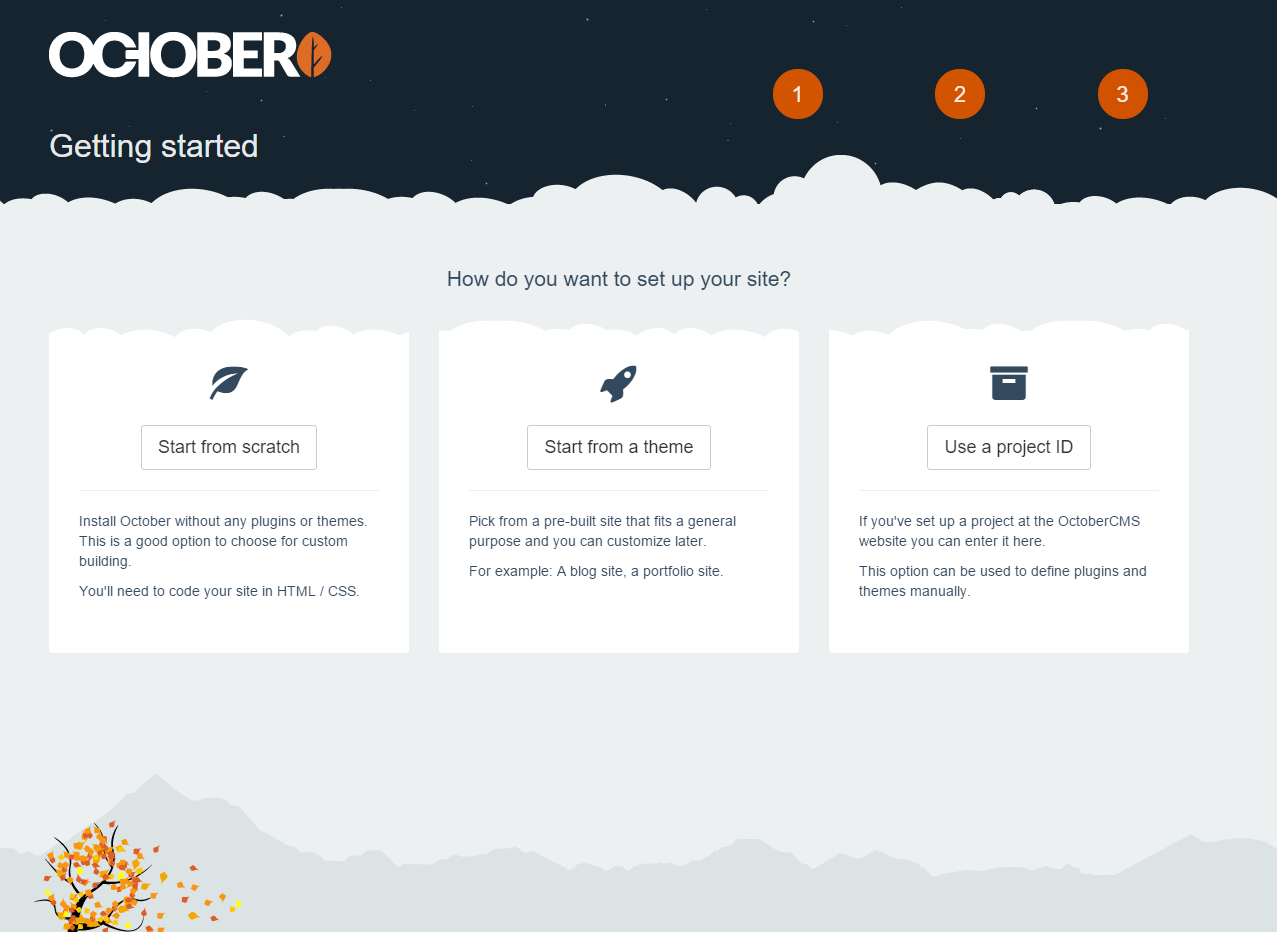 You can choose "Start from Scratch", "Start from a theme" or "Use a project ID."