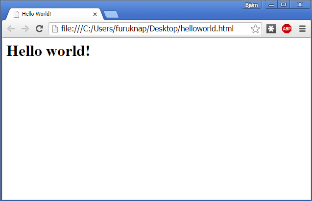 Figure 2: Hello World web page