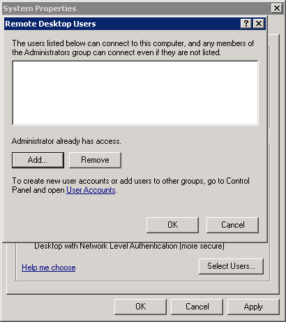 Remote Desktop Users