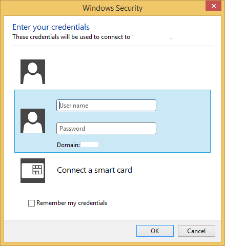 Enter your remote hosts username and password.