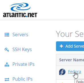 Select your server
