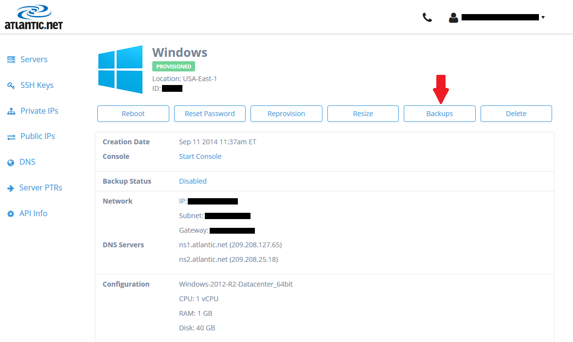 Select Backups