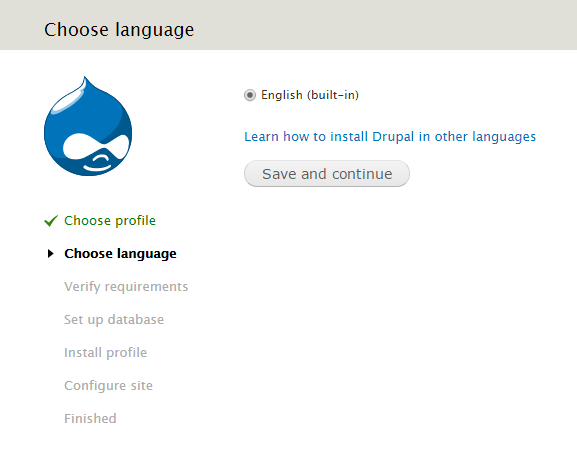 Choose the language of your choice