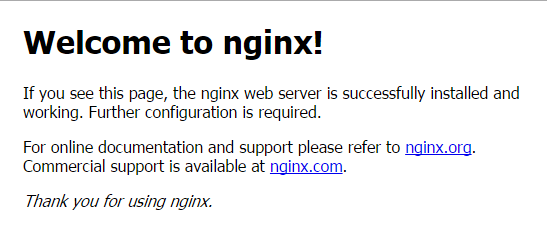 This is the default page after Nginx has been installed in an Arch Linux server