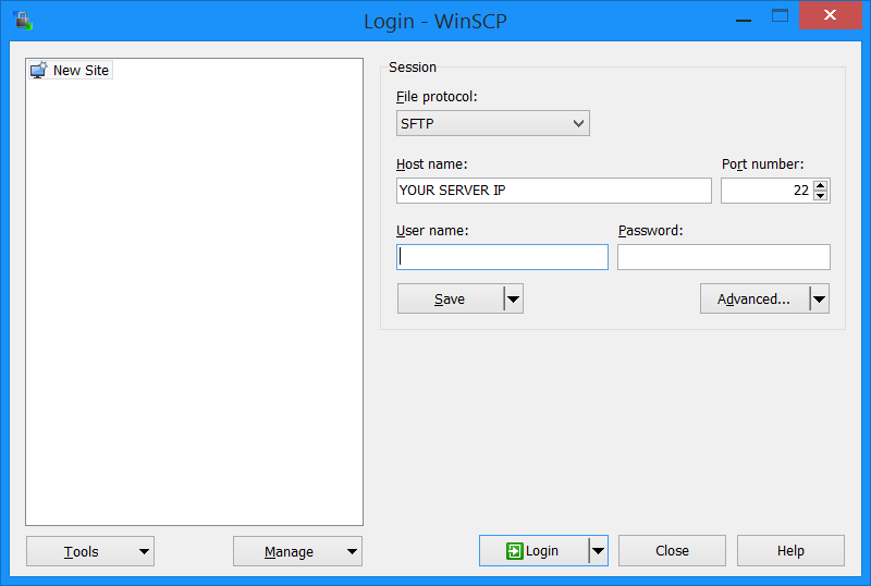 WinSCP - Connect to your server.