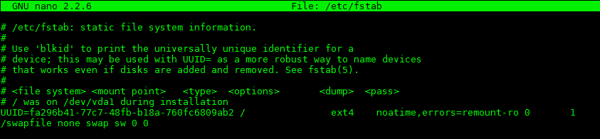 /swapfile none swap sw 0 0