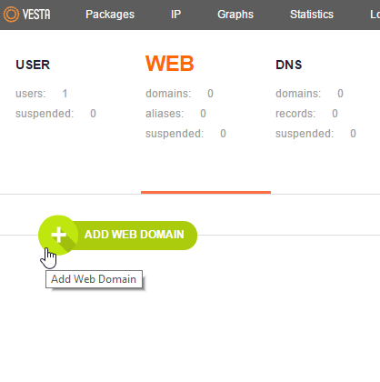 Click the green plus to make a new domain.