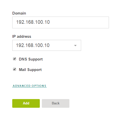 Add your domain name or IP address to the Domain field