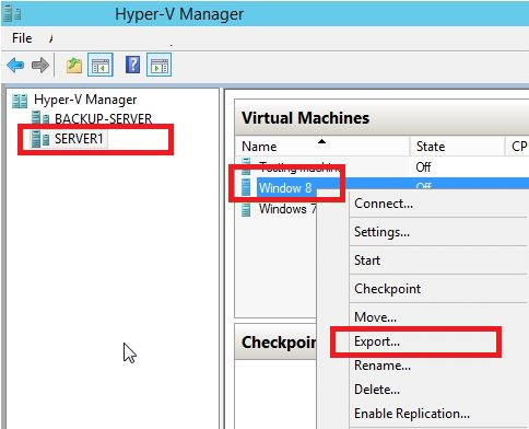 Cloning/Exporting a VM in Windows Server 2012-1