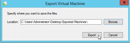 This is the output that you will see in order to specify the Export location