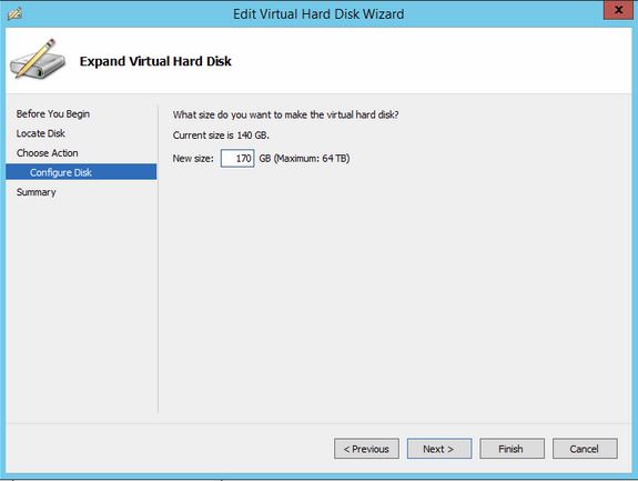 Configuring your Disk while Expanding a VM Hard Disk in Hyper-V 2012