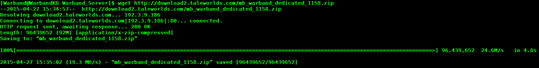 Getting the link to download so that we can wget it on the server.