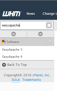 WHM EasyApache options
