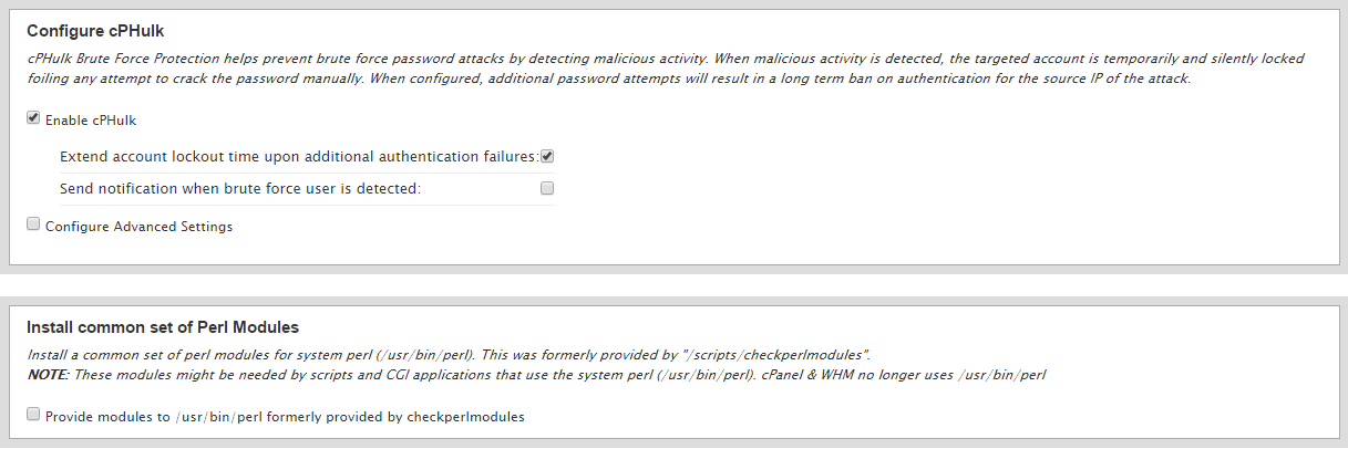 Enable cPHulk brute force protection.