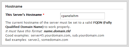 Set your servers FQDN