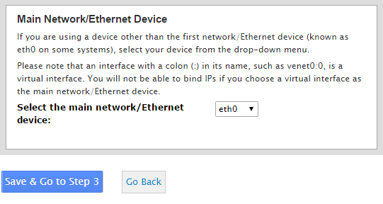 Select primary network interface.