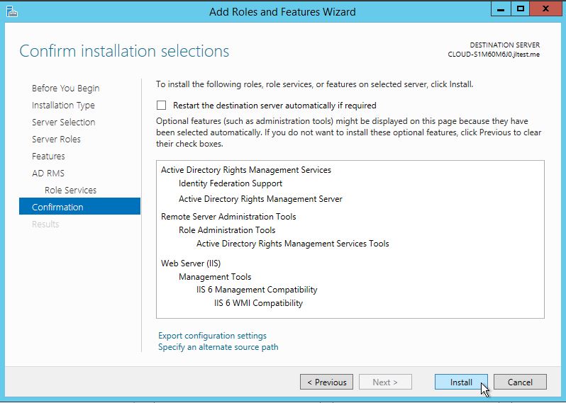 Confirm and install your software.