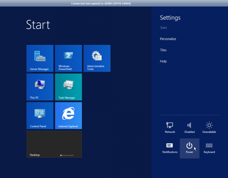 You can use this option to shutdown or reboot the server.