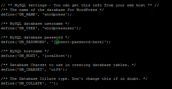 Enter DB_USER, DB_PASSWORD, DB_HOST values.