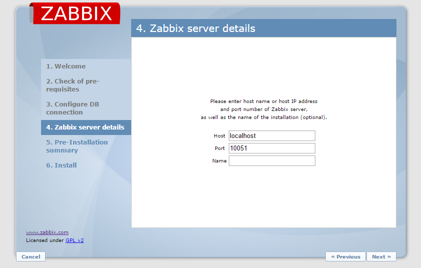 Enter your localhosts information
