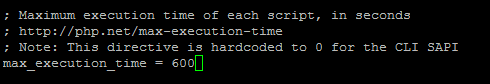 php.ini max_execution_time
