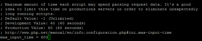 php.ini max_input_time