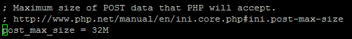 php.ini post_max_size