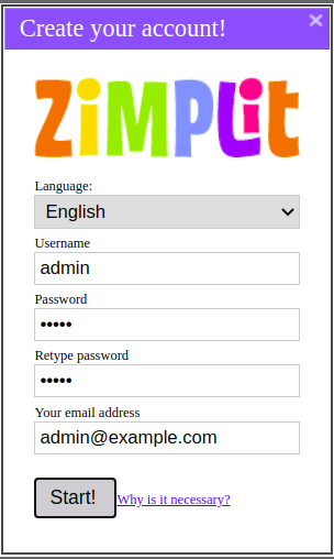 Zimplit Create Account