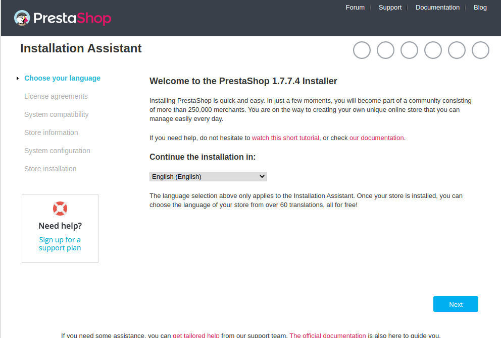 PrestaShop Select Language