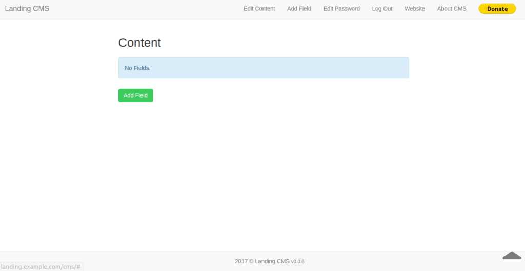 Landing CMS Dashboard Page