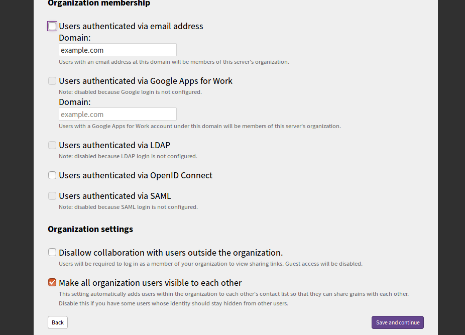 Sandstorm Define Email domain