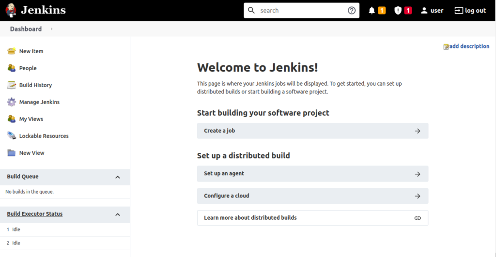 Jenkins Dashboard Page