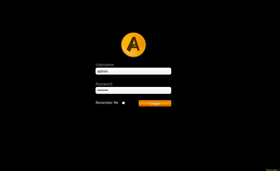 Ampache Login Page