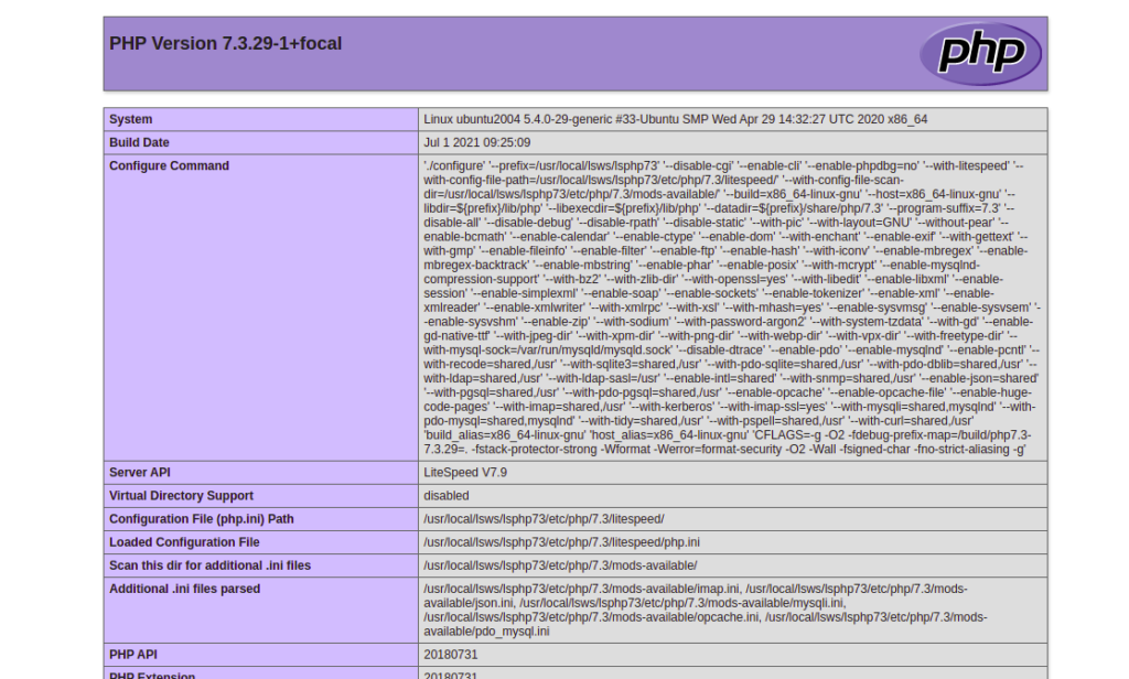 PHP 7.3 Page