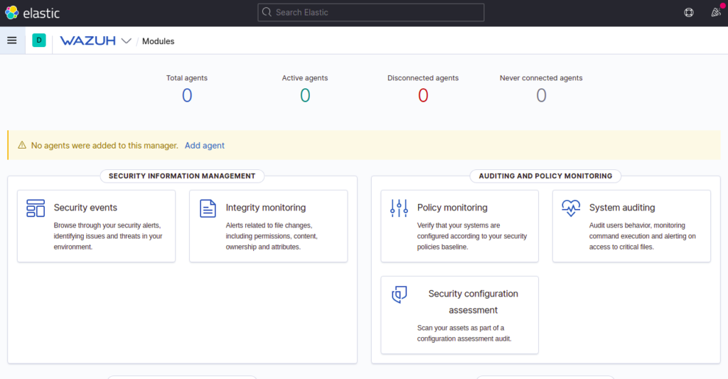 Wazuh DashboardPage