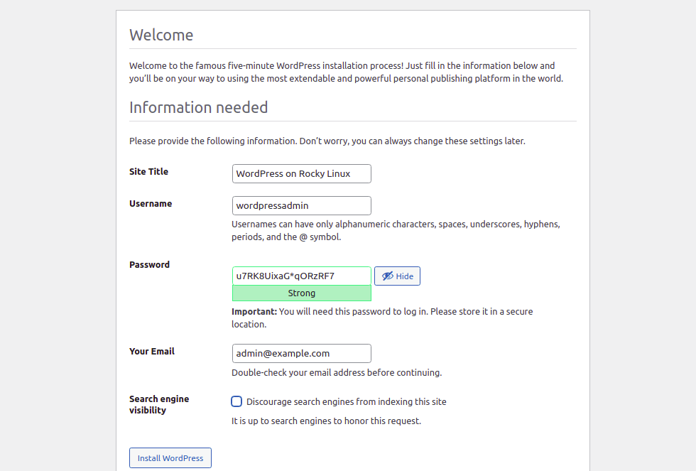 WordPress Site Configuration