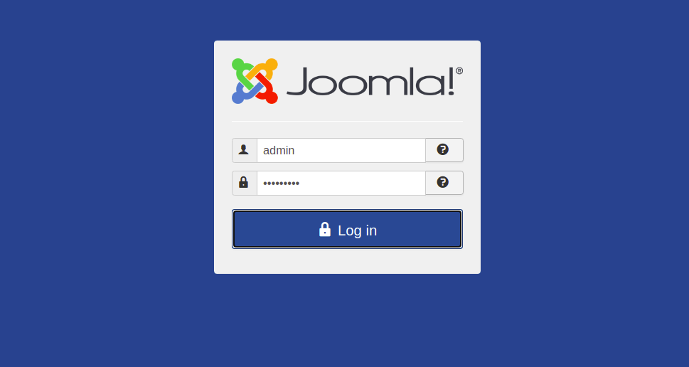 Joomla Login Page