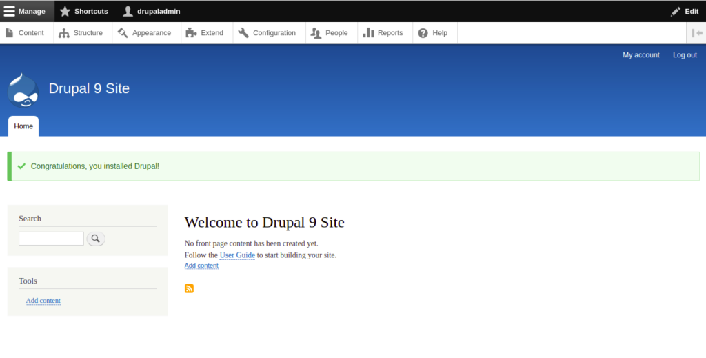 Drupal Dashboard Page