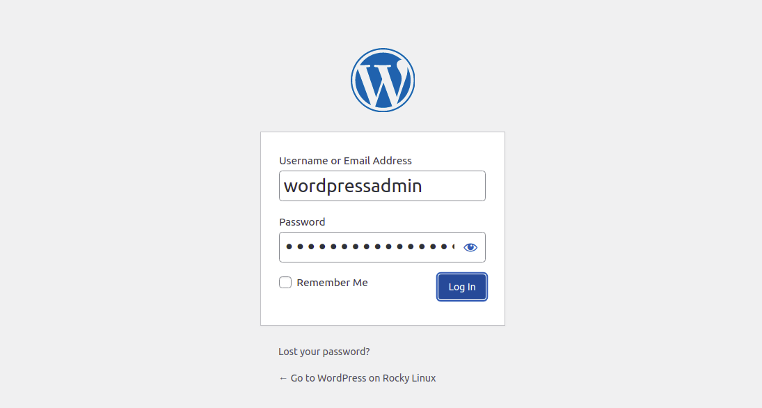 WordPress Login Page