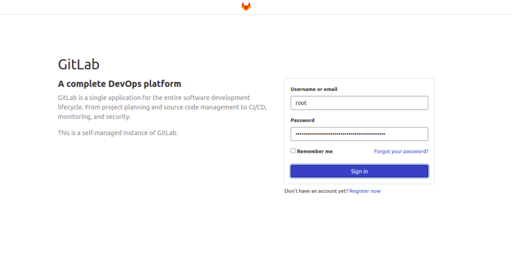 GitLab Login page