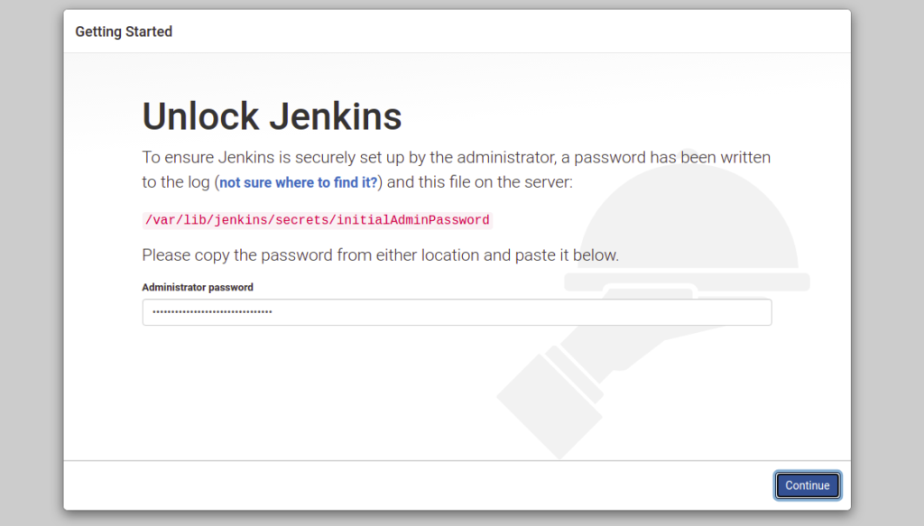 Jenkins initial password