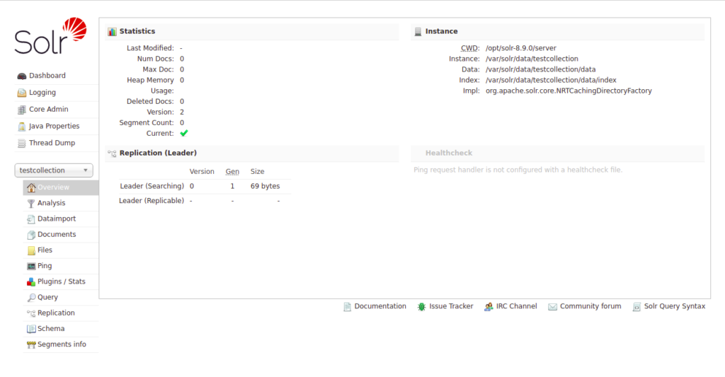 Apache Solr Dashboard