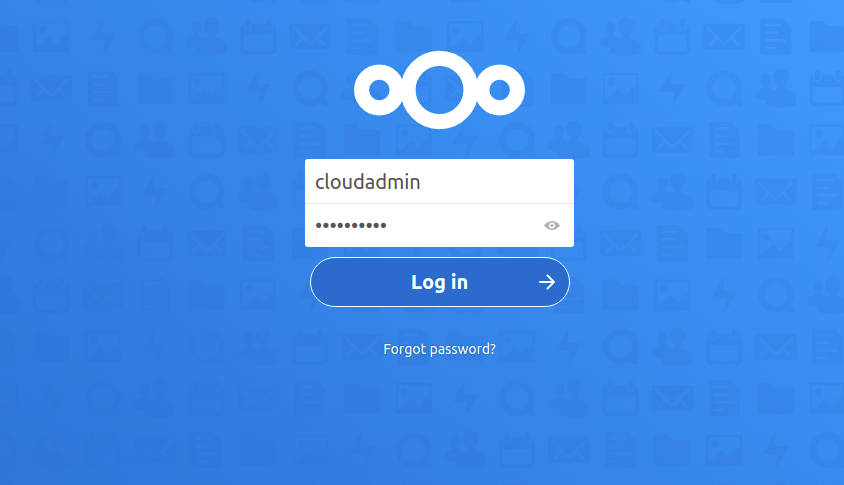 NextCloud Login page